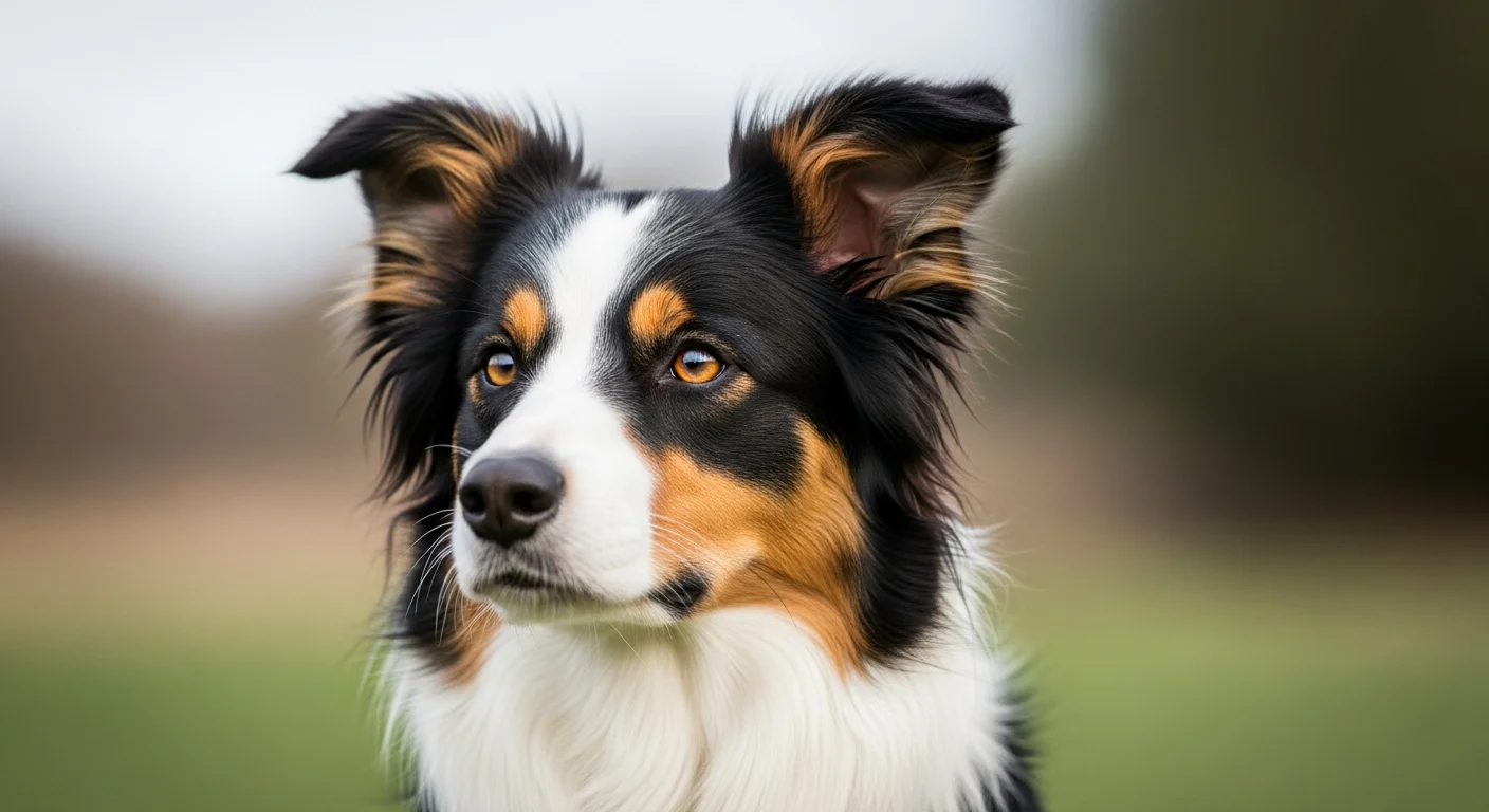 Portrait of Border Collie with intelligent expression