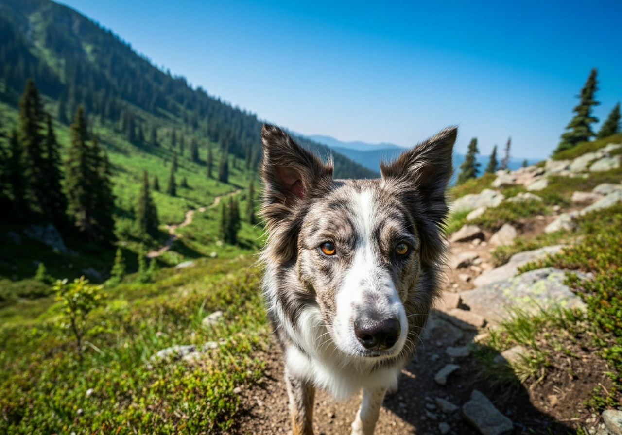 Border Collie enjoying the outdoors